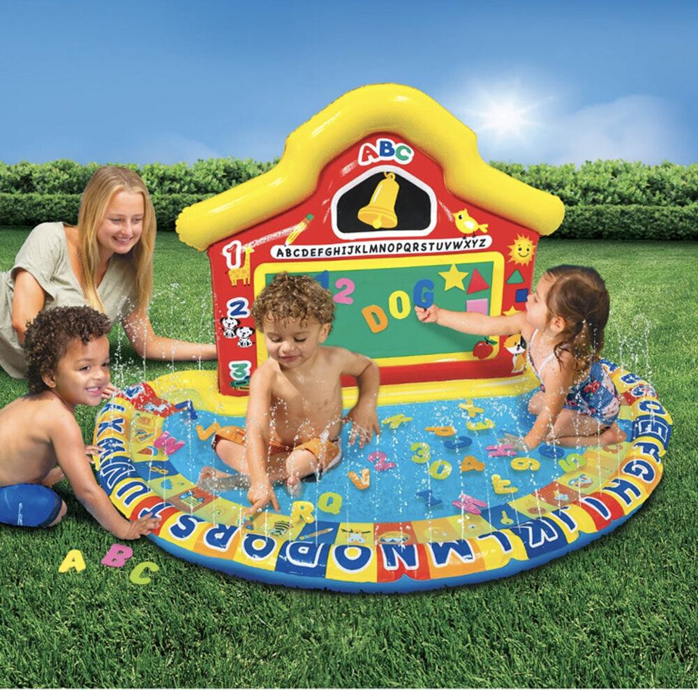Banzai Jr School Splash Inflatable Educational Learning Water Play Mat, Ages 3+_